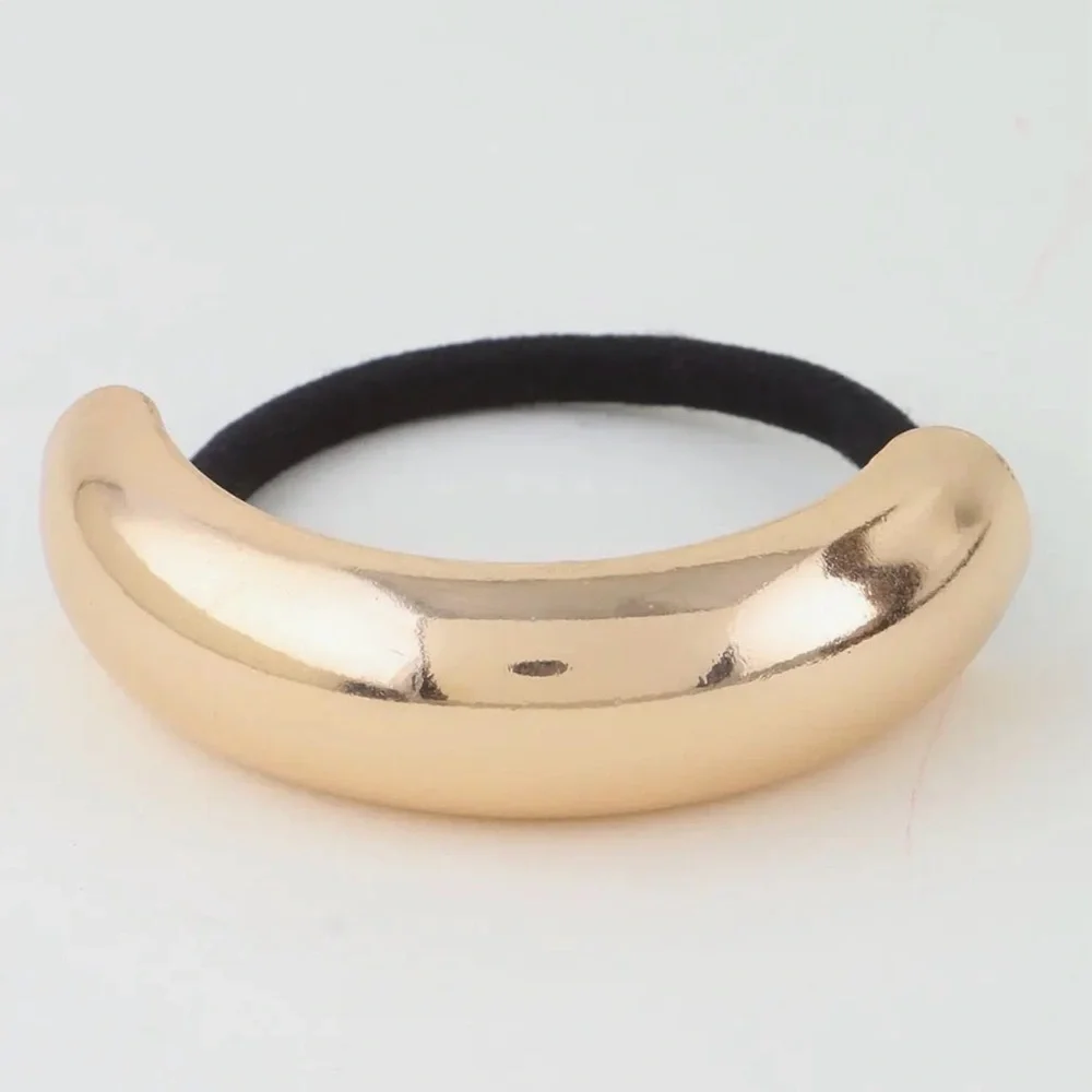 Gold Glossy Arch Pony Tie (3100)